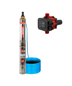 Pachet hidrofor Pompa submersibila ELEFANT 3.5STM2-8, 370 W, debit 2.6 m3/h, inox + Presostat electronic 2.2kW