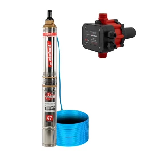 Pachet hidrofor Pompa submersibila ELEFANT 3.5STM2-8, 370 W, debit 2.6 m3/h, inox + Presostat electronic 2.2kW