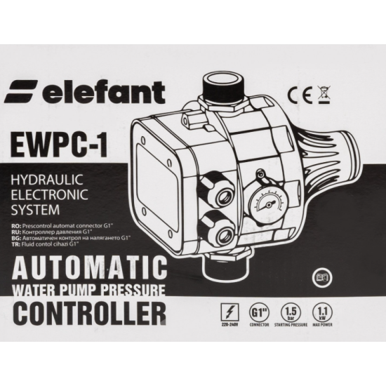 Pachet hidrofor Pompa submersibila ELEFANT 3.5STM2-8, 370 W, debit 2.6 m3/h, inox + Presostat electronic 2.2kW