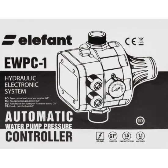 Pachet hidrofor Pompa submersibila ELEFANT 3.5STM2-8, 370 W, debit 2.6 m3/h, inox + Presostat electronic 2.2kW