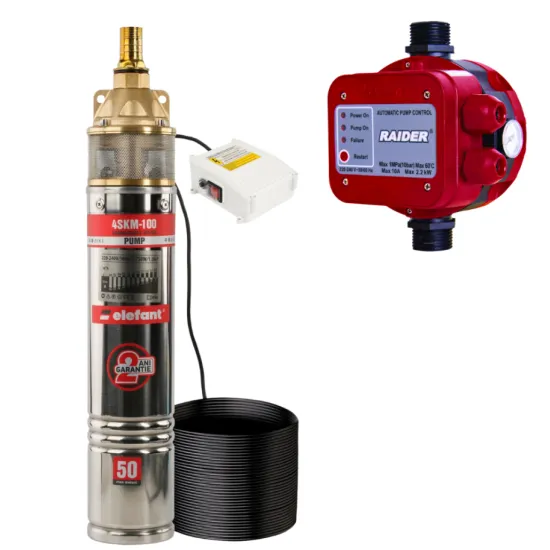 Pachet hidrofor Pompa submersibila ELEFANT 4SKM-100, 750W, 60 l/min + Presostat electronic 2.2kW