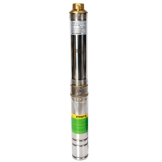 Pachet hidrofor - Pompa submersibila 8 turbine Micul Fermier, putere 1.1 kW, debit 3900 l/h, inaltime maxima 51 m + Presostat electronic 2.2kW