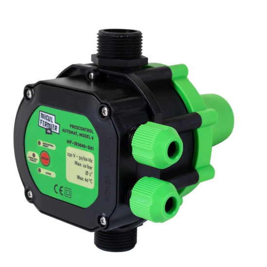 Pachet hidrofor - Pompa submersibila 8 turbine Micul Fermier, putere 1.1 kW, debit 3900 l/h, inaltime maxima 51 m + Presostat electronic 2.2kW