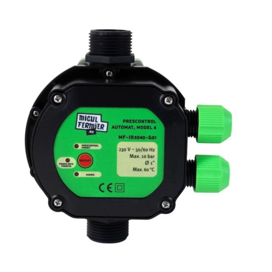Pachet hidrofor - Pompa submersibila Micul Fermier,13 turbine, 0.75KW, debit 4500l/h, inaltime maxima 87m + Prescontrol automat Micul Fermier, racord 1 Tol, 1.5 kW