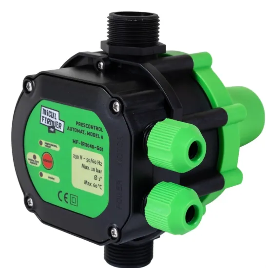 Pachet hidrofor - Pompa submersibila Micul Fermier,13 turbine, 0.75KW, debit 4500l/h, inaltime maxima 87m + Prescontrol automat Micul Fermier, racord 1 Tol, 1.5 kW