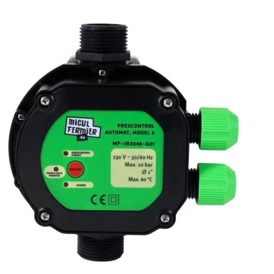 Pachet hidrofor - Pompa submersibila Micul Fermier, 19 turbine, 1.5KW, debit 5400l/h, inaltime maxima 150m + Prescontrol automat Micul Fermier, racord 1 Tol, 1.5 kW