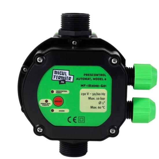 Pachet hidrofor - Pompa submersibila Micul Fermier, 16 turbine, 1.1KW, debit 5400l/h, inaltime maxima 130m + Prescontrol automat Micul Fermier, racord 1 Tol, 1.5 kW