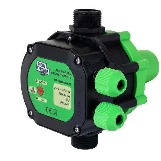 Pachet hidrofor - Pompa submersibila Micul Fermier, 16 turbine, 1.1KW, debit 5400l/h, inaltime maxima 130m + Prescontrol automat Micul Fermier, racord 1 Tol, 1.5 kW