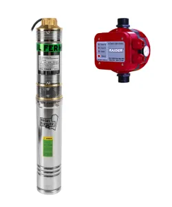 Pachet hidrofor Pompa submersibila Micul Fermier MF-PS1014-G01, 1.1kW, 2700 l/h, 130 m, 230V, cablu 15 m+Presostat electronic 2.2kW max. pressure 1MPa 1" RD-EPC02