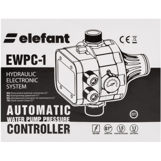 Pachet hidrofor Pompa submersibila Elefant 4STM4-8 550 w, 70 m, 5 m³/h + Prescontrol automat EWPC-1, 1.1KW