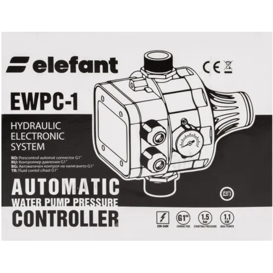 Pachet hidrofor Pompa submersibila Elefant 4STM4-8 550 w, 70 m, 5 m³/h + Prescontrol automat EWPC-1, 1.1KW