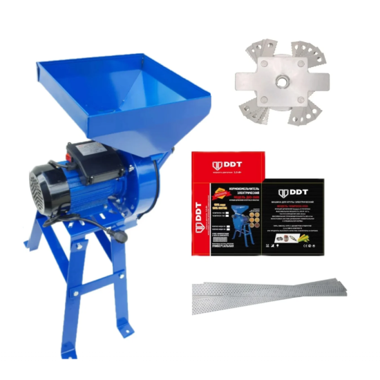 Moara electrica cu Suport pentru cereale, boabe si stiuleti porumb, DDT, 3500 W, 3000 rpm, 200 Kg/h DDT