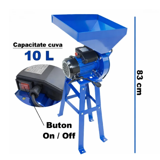 Moara electrica cu Suport pentru cereale, boabe si stiuleti porumb, DDT, 3500 W, 3000 rpm, 200 Kg/h DDT