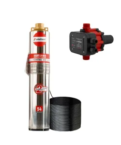Pachet hidrofor - Pompa submersibila, 6 turbine, 720 W, cablu 55 m, debit 3.6 m³/h + Prescontrol automat EWPC-1, 1.1KW