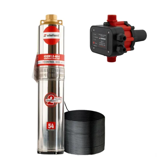 Pachet hidrofor - Pompa submersibila, 6 turbine, 720 W, cablu 55 m, debit 3.6 m³/h + Prescontrol automat EWPC-1, 1.1KW