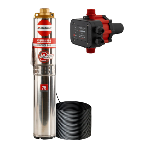 Pachet hidrofor Pompa submersibila, 8 turbine, 970 W, 3.6 m³/h, 90 m cablu + Prescontrol automat EWPC-1, 1.1KW
