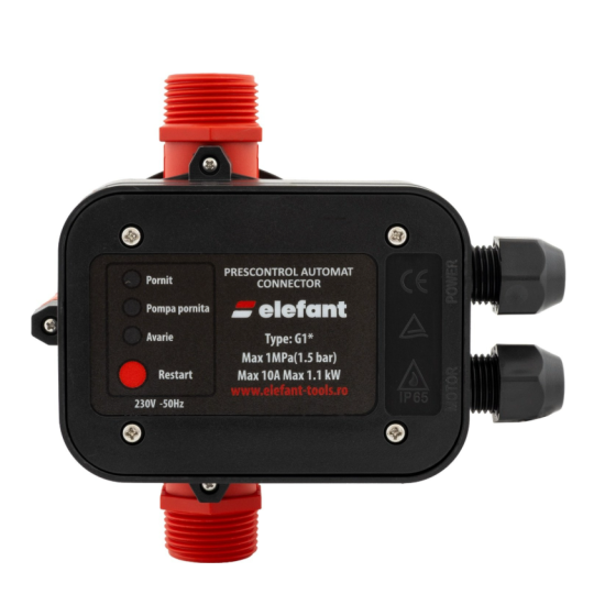 Pachet hidrofor Pompa submersibila, 8 turbine, 970 W, 3.6 m³/h, 90 m cablu + Prescontrol automat EWPC-1, 1.1KW