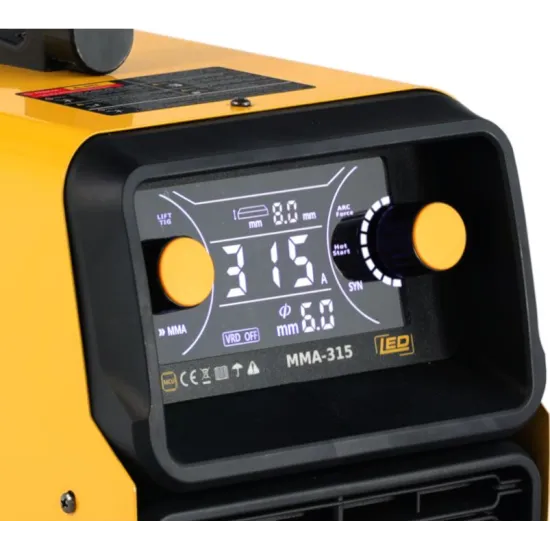 ProWELD MMA 315 LED Invertor digital sudură 315A, MMA Puls, TIG Lift, Arc Force, VRD, Electrozi Ø 2.0–6.0 mm, Oțel, Inox, Fontă