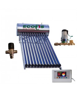 Kit PROMO 2 Panou solar nepresurizat 100 litri din inox cu automatizare plus pompa majorare presiune plus vana amestec