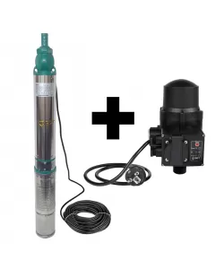 Pompa submersibila de mare adancime, DDT, QJD120-1.5, 1500 W, Inox, 8 turbine, apa curata + Presostat electronic Pompa submersibila de mare adancime, DDT, QJD120-1.5, 1500 W, Inox, 8 turbine, apa curata + Presostat electronic