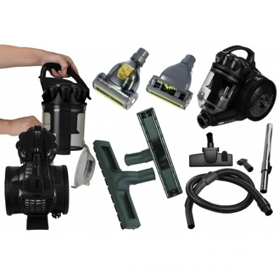 Aspirator fara sac Zilan  Negru, 700W, filtru HEPA 13 si control flux de aer pe maner