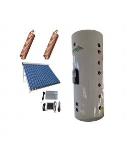 Kit Solar presurizat cu colector si boiler 200 litri cu doua serpentine Kit Solar presurizat cu colector si boiler 200 litri cu doua serpentine