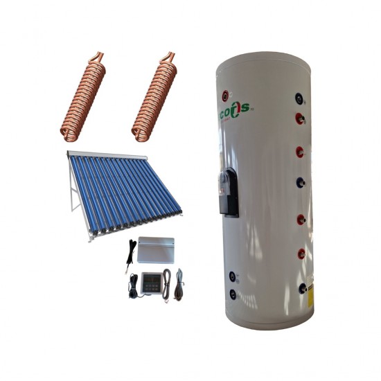 Kit Solar presurizat cu colector si boiler 200 litri cu doua serpentine