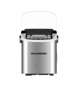 Aparat de preparat gheata HAUSBERG , capacitate vas apa 1.2 litri, productie cuburi gheata 12-15 kg / 24 ore, capacitate de stocare 0.6 kg, 9 cuburi/6-9 min, argintiu