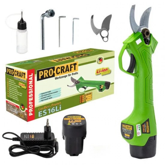 Foarfeca PROCRAFT ES16Li pentru crengi, cu acumulator,16 V/2 Ah, 1000 RPM