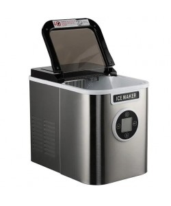 Aparat de preparat gheata HAUSBERG, capacitate vas apa 2.2 litri, productie cuburi gheata 12 kg / 24 ore, capacitate de stocare 0.8 kg, posibilitate selectare dimensiune cuburi, argintiu
