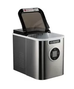 Aparat de preparat gheata HAUSBERG, capacitate vas apa 2.2 litri, productie cuburi gheata 12 kg / 24 ore, capacitate de stocare 0.8 kg, posibilitate selectare dimensiune cuburi, argintiu Aparat de preparat gheata HAUSBERG, capacitate vas apa 2.2 litri, productie cuburi gheata 12 kg / 24 ore, capacitate de stocare 0.8 kg, posibilitate selectare dimensiune cuburi, argintiu