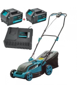 Masina de tuns gazon DETOOLZ , 2 acumulatori 18V/ 4Ah, 380mm, 36l
