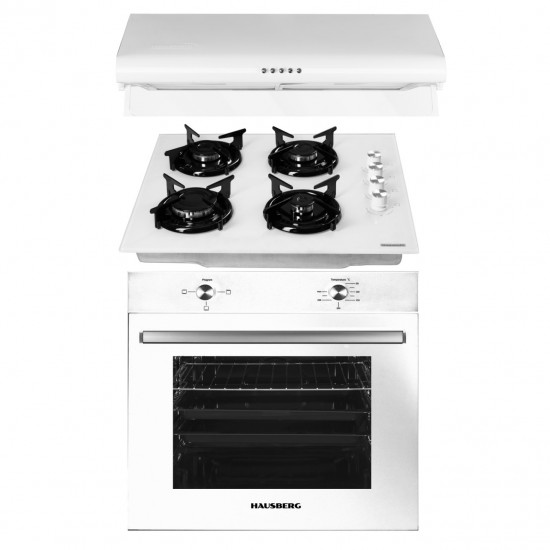 Pachet Cuptor incorporabil Hausberg HB-8051AB, Plita incorporabila Hausberg HB-563 si Hota traditionala Hausberg HB-1225