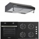 Pachet Cuptor incorporabil Hausberg HB-8051NG, Plita incorporabila Hausberg HB-567NG, Gazt, Hota traditionala Hausberg HB-1225NG