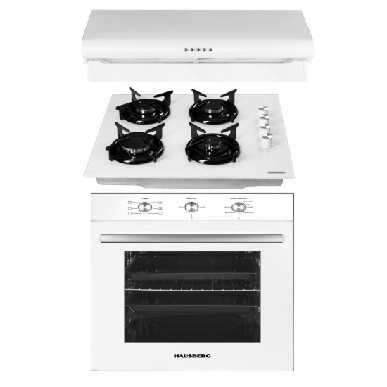 Pachet Cuptor incorporabil Hausberg HB-8053AB, Plita incorporabila Hausberg HB-563 si Hota traditionala Hausberg HB-1225