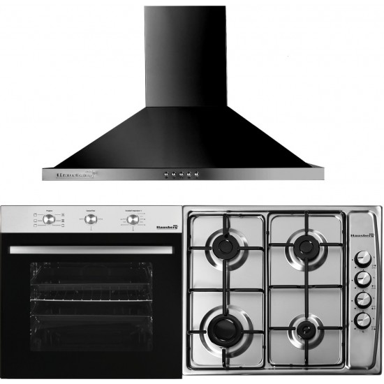 Pachet Cuptor incorporabil Hausberg HB-8053IN, + Plita incorporabila Hausberg HB-555, Gaz, + Hota incorporabila decorativa Hausberg HB-1260NG