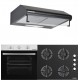 Pachet Cuptor incorporabil Hausberg HB-8053IN, Plita incorporabila Hausberg HB-567NG, Gazt, Hota traditionala Hausberg HB-1210NG