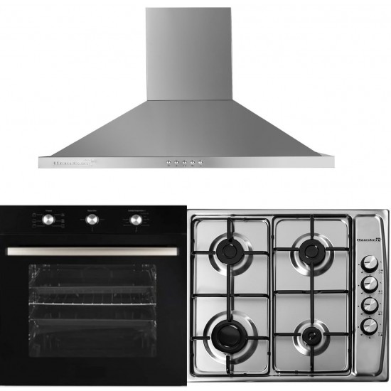 Pachet Cuptor incorporabil Hausberg HB-8053NG, + Plita incorporabila Hausberg HB-555, Gaz, + Hota incorporabila decorativa Hausberg HB-1260