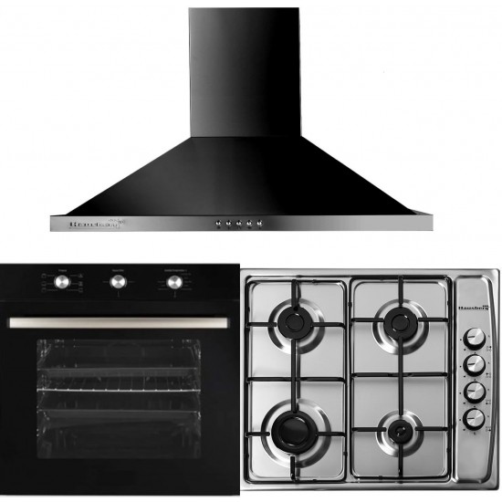 Pachet Cuptor incorporabil Hausberg HB-8053NG, + Plita incorporabila Hausberg HB-555, Gaz, + Hota incorporabila decorativa Hausberg HB-1260NG