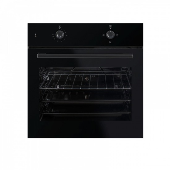 Pachet cuptor incorporabil (1857), capacitate 51l, electric, negru, plita incorporabila sticla (1871), 52x60x15 cm, gaz butelie sau gaz natural (duze de schimb incluse), hota incorporabila decorativa, 60 cm (1888)