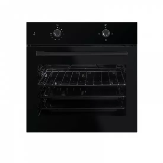 Pachet cuptor incorporabil (1857), capacitate 51l, electric, negru, plita incorporabila sticla (1871), 52x60x15 cm, gaz butelie sau gaz natural (duze de schimb incluse), hota incorporabila decorativa, 60 cm (1888)