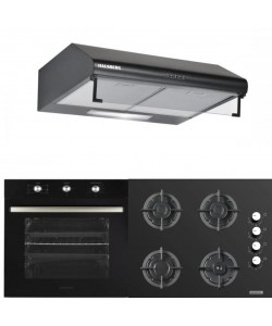 Pachet Cuptor incorporabil Hausberg HB-8053NG, Plita incorporabila Hausberg HB-567NG, Gazt, Hota traditionala Hausberg HB-1225NG