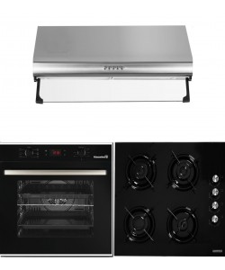 Pachet Cuptor electric incorporabil Hausberg HB-8054NG + Plita incorporabila Hausberg HB-563, Gaz, + Hota traditionala Hausberg HB-1215