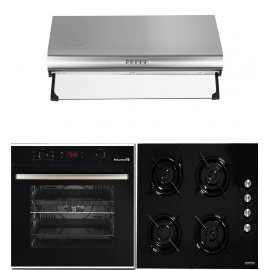 Pachet Cuptor electric incorporabil Hausberg HB-8054NG + Plita incorporabila Hausberg HB-563, Gaz, + Hota traditionala Hausberg HB-1215