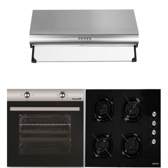 Pachet Cuptor Incorporabil Hausberg HB-8051IN,  + Plita incorporabila Hausberg HB-563, Gaz, + Hota traditionala Hausberg HB-1215
