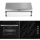 Pachet Cuptor electric incorporabil Hausberg HB-8054NG,  Plita incorporabila Hausberg HB-563, Gaz, Hota incorporabila decorativa Hausberg HB-1220