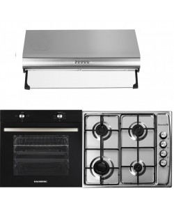 Pachet Cuptor incorporabil Hausberg HB-8051NG,, Plita Incorporabila HB-555, 4 arzatoare, Gaz, Hota incorporabila decorativa Hausberg HB-1220