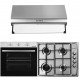 Pachet incorporabil Cuptor electric Hausberg HB-8053IN,  Plita Incorporabila HB-555, 4 arzatoare, Gaz, Hota traditionala Hausberg HB-1215