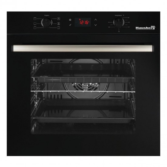Pachet Incorporabil Cuptor electric Hausberg HB-8054, Clasa A, 71L, 2225W, Negru, Plita Incorporabila HB-563NG, 4 arzatoare, Gaz, Sticla, Negru, Hota Incorporabila decorativa HB-2285NG, 60 cm, Filtru aluminiu, Negru