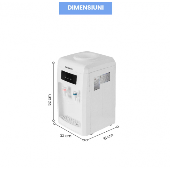 Dozator apa Hausberg HB-6026AB, putere incalzire 550 W, putere racire 80 W, indicatoare LED pentru apa calda si rece, termostat automat, Alb